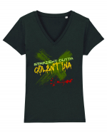 STRAIGHT OUTTA COLENTINA- DIN COLENTINA Tricou mânecă scurtă guler V Damă Evoker