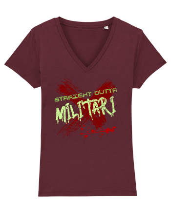 STRAIGHT OUTTA MILITARI- DIN MILITARI Burgundy