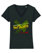 STRAIGHT OUTTA PANTELIMON- DIN PANTELIMON Tricou mânecă scurtă guler V Damă Evoker
