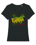 STRAIGHT OUTTA RAHOVA- DIN RAHOVA Tricou mânecă scurtă guler larg fitted Damă Expresser
