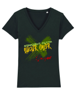 STRAIGHT OUTTA BUCUR OBOR- DIN BUCUR OBOR Tricou mânecă scurtă guler V Damă Evoker