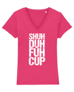 Shut the f**k up! - white Tricou mânecă scurtă guler V Damă Evoker