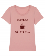 Coffee, că n-o fi... Tricou mânecă scurtă guler larg fitted Damă Expresser