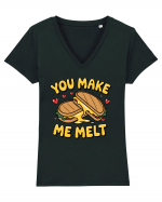 You Make Me Melt | Cute Valentine's Pun Tricou mânecă scurtă guler V Damă Evoker