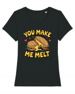 You Make Me Melt | Cute Valentine's Pun Tricou mânecă scurtă guler larg fitted Damă Expresser