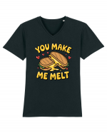 You Make Me Melt | Cute Valentine's Pun Tricou mânecă scurtă guler V Bărbat Presenter