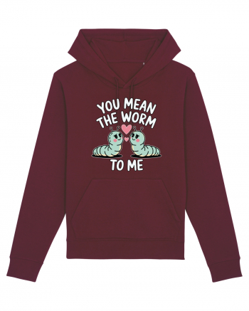 You Mean The Worm To Me | Kawaii Cute Puns Burgundy