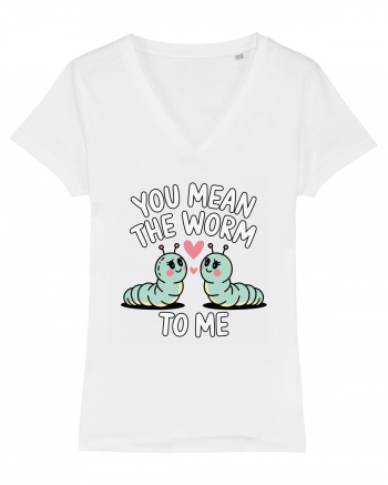 You Mean The Worm To Me | Kawaii Cute Puns White