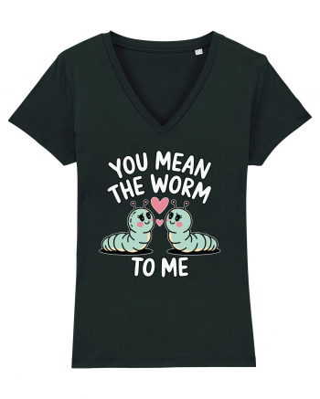 You Mean The Worm To Me | Kawaii Cute Puns Black