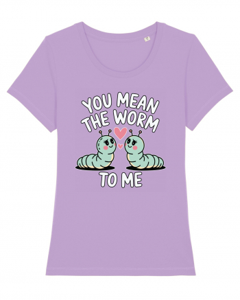 You Mean The Worm To Me | Kawaii Cute Puns Lavender Dawn