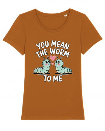 You Mean The Worm To Me | Kawaii Cute Puns Roasted Orange