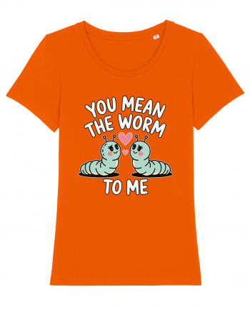 You Mean The Worm To Me | Kawaii Cute Puns Bright Orange