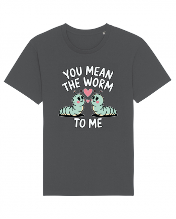 You Mean The Worm To Me | Kawaii Cute Puns Anthracite