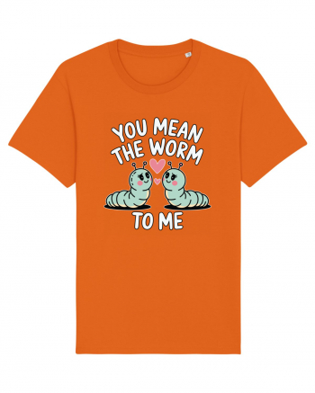 You Mean The Worm To Me | Kawaii Cute Puns Bright Orange