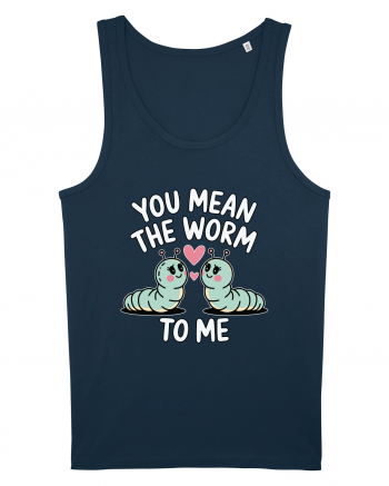 You Mean The Worm To Me | Kawaii Cute Puns Navy