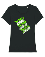 Motivational - Sa crești înseamnă să ieși din zona de confort  Tricou mânecă scurtă guler larg fitted Damă Expresser