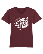 Motivational - Inspira prin actiune Tricou mânecă scurtă guler V Bărbat Presenter