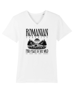 Romania Romanian Serenity - Find peace in the wild  Tricou mânecă scurtă guler V Bărbat Presenter