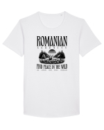 Romania Romanian Serenity - Find peace in the wild  Tricou mânecă scurtă guler larg Bărbat Skater