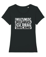 Mulțumesc Cu Drag Oricând  Tricou mânecă scurtă guler larg fitted Damă Expresser