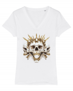 Triple skull Tricou mânecă scurtă guler V Damă Evoker