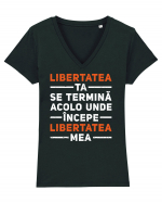 Libertatea ta Tricou mânecă scurtă guler V Damă Evoker