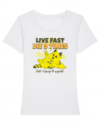 Cu pisici- funny cat, live fast, die 9 times White