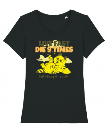 Cu pisici- funny cat, live fast, die 9 times Black