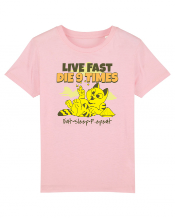 Cu pisici- funny cat, live fast, die 9 times Cotton Pink