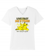 Cu pisici- funny cat, live fast, die 9 times Tricou mânecă scurtă guler V Bărbat Presenter