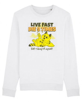 Cu pisici- funny cat, live fast, die 9 times White