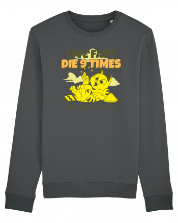 Cu pisici- funny cat, live fast, die 9 times Anthracite