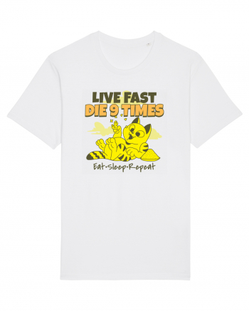 Cu pisici- funny cat, live fast, die 9 times White