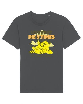 Cu pisici- funny cat, live fast, die 9 times Anthracite