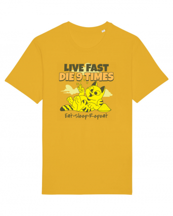 Cu pisici- funny cat, live fast, die 9 times Spectra Yellow