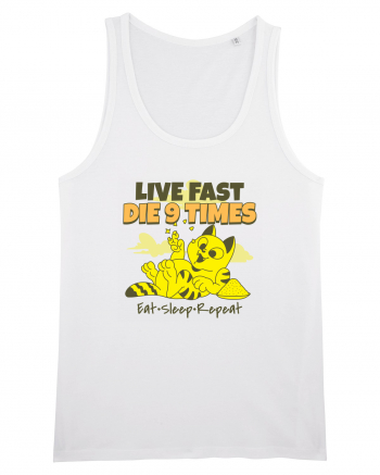 Cu pisici- funny cat, live fast, die 9 times White