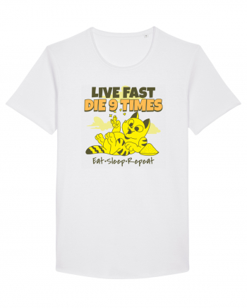 Cu pisici- funny cat, live fast, die 9 times White