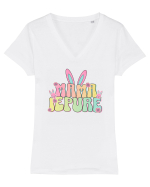 De Paște - Mama iepure Tricou mânecă scurtă guler V Damă Evoker
