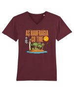Naufragiat - Aș naufragia cu tine  Tricou mânecă scurtă guler V Bărbat Presenter