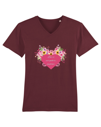 Love is everywhere, anytime. Burgundy