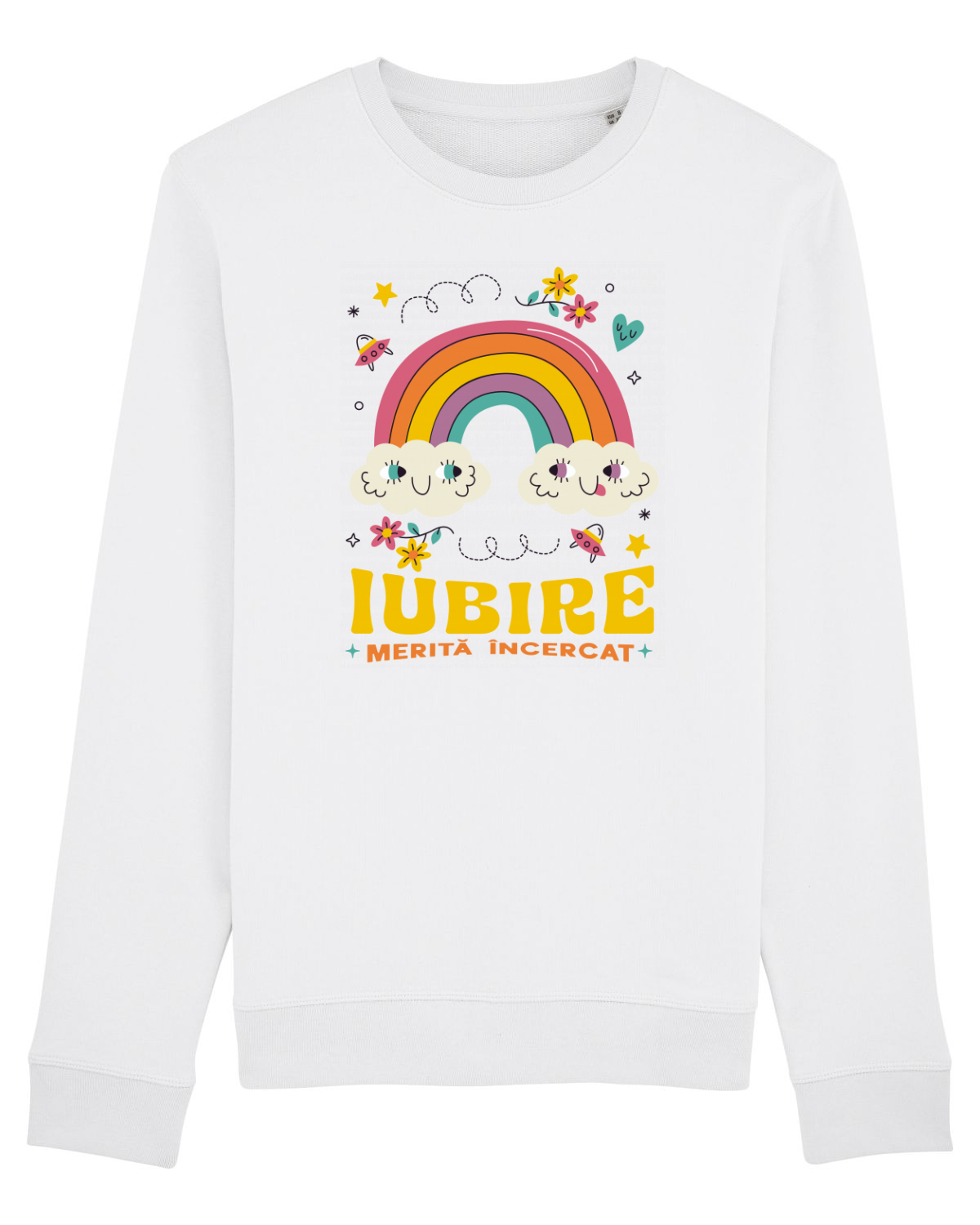 Bluză mânecă lungă Unisex Rise White