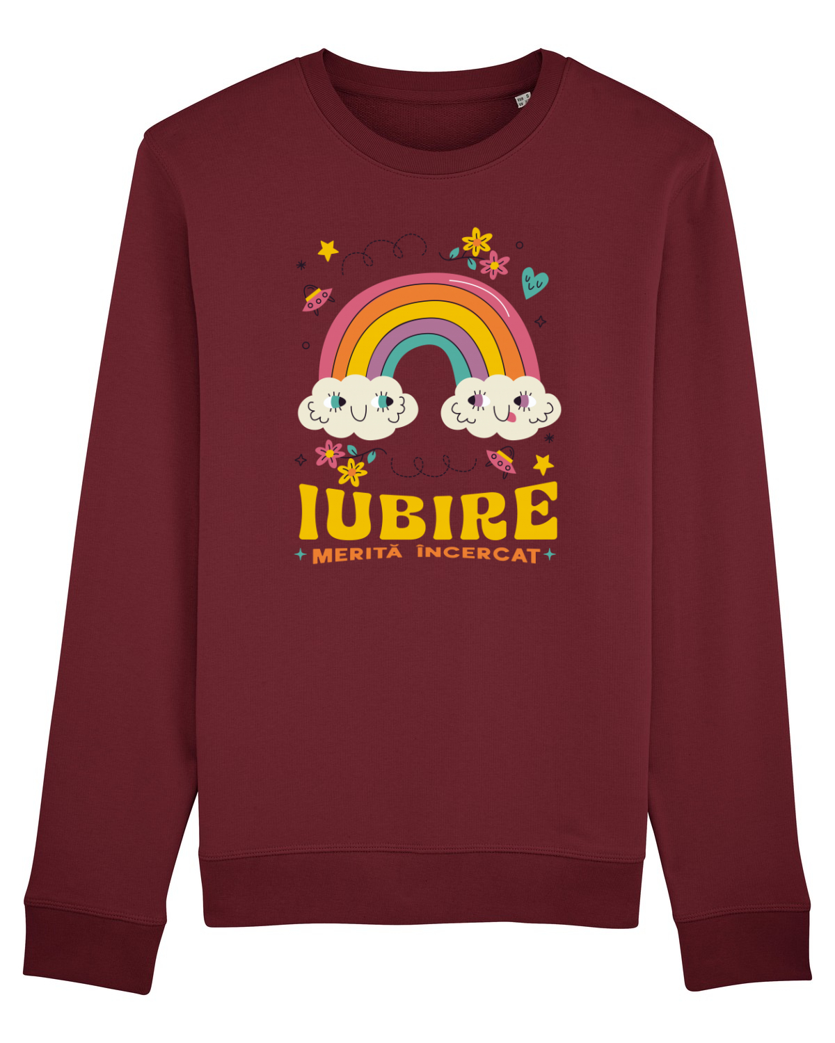 Bluză mânecă lungă Unisex Rise Burgundy