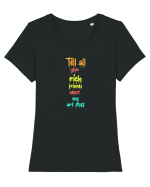 TELL ALL YOUR RICH FRIENDS ABOUT MY ART STUFF  Tricou mânecă scurtă guler larg fitted Damă Expresser