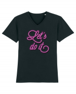 Hai s-o facem! Tricou mânecă scurtă guler V Bărbat Presenter