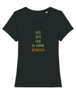 NICIO FAPTA BUNA NU RAMANE NEPEDEPSITA 2 Tricou mânecă scurtă guler larg fitted Damă Expresser