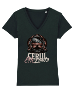 Astronaut - cerul nu este limita Tricou mânecă scurtă guler V Damă Evoker