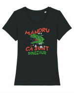 Dinozaur mandru  Tricou mânecă scurtă guler larg fitted Damă Expresser