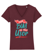 Nimic bun nu vine usor Tricou mânecă scurtă guler V Damă Evoker