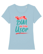 Nimic bun nu vine usor Tricou mânecă scurtă guler larg fitted Damă Expresser
