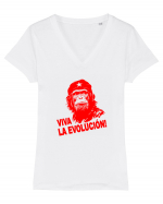 VIVA LA EVOLUCION - CHE GUEVARA - CIMPANZEU 10 Tricou mânecă scurtă guler V Damă Evoker